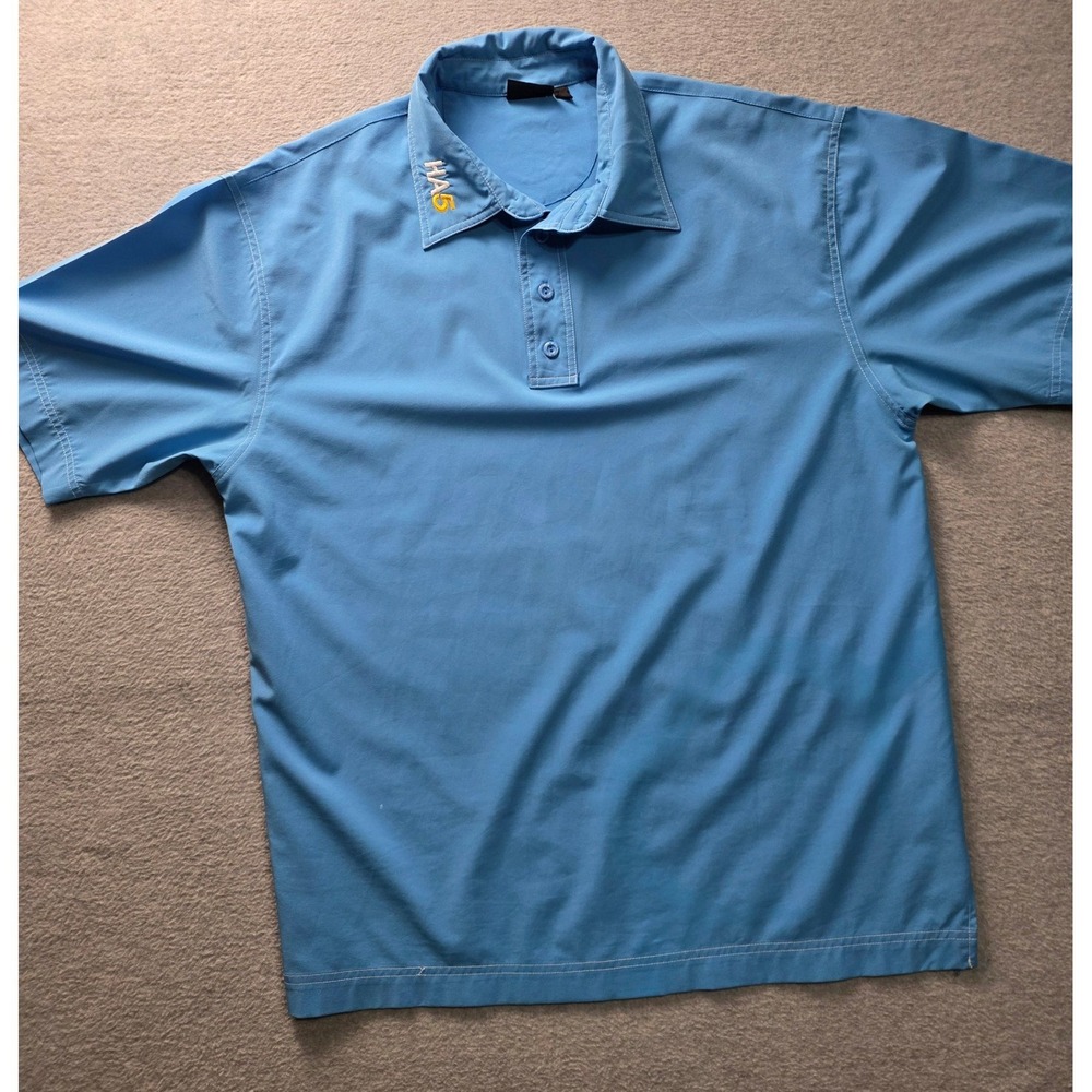 Black Clover Golf Polo Shirt Mens XL Blue Live Lucky Short Sleeve Clover Logo